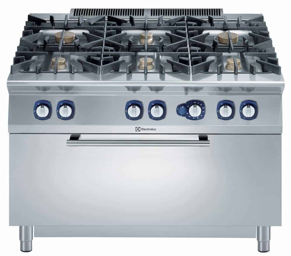 Cucina professionale a gas 6 fuochi forno a gas armadio neutro